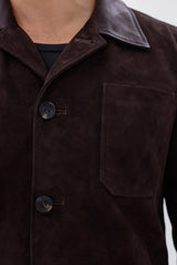 The Matera Suede Brown Leather Jacket - Vinci Leather