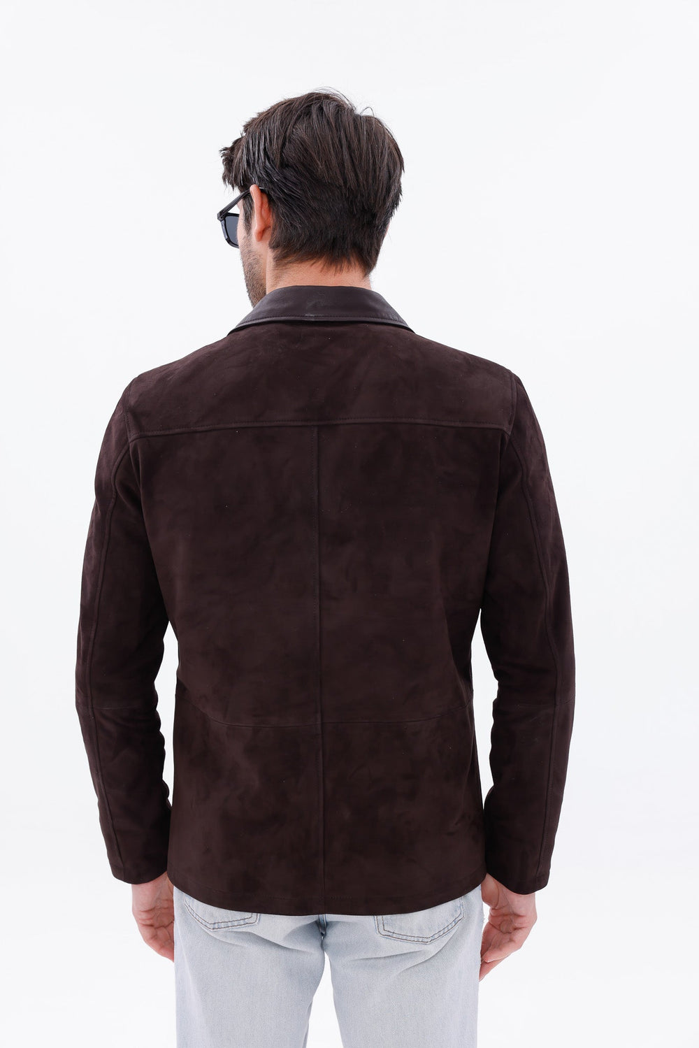 The Matera Suede Brown Leather Jacket - Vinci Leather