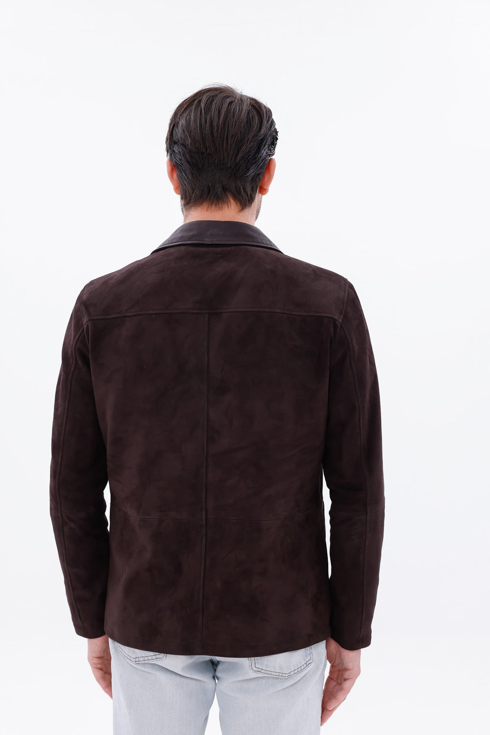 The Matera Suede Brown Leather Jacket - Vinci Leather
