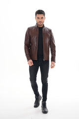 The Marco Brown Leather Jacket - Vinci Leather