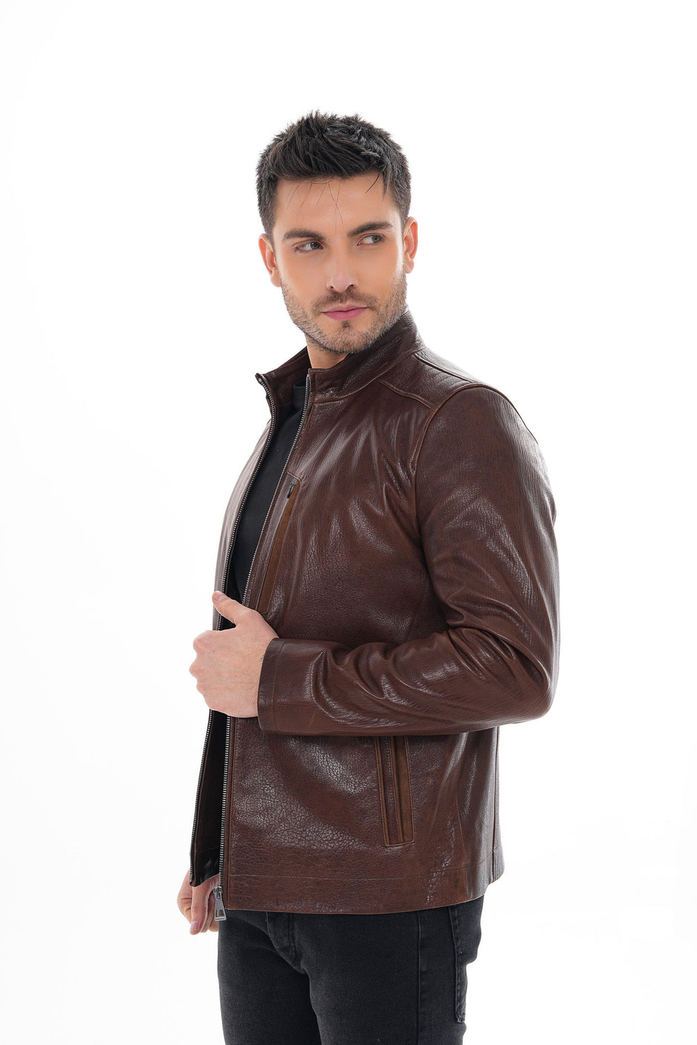 The Marco Brown Leather Jacket - Vinci Leather
