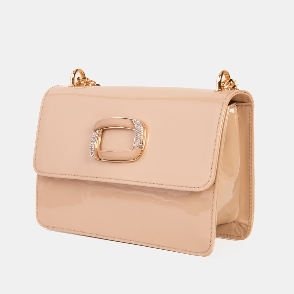The Ferrara Cream Patent Leather Handbag - Vinci Leather