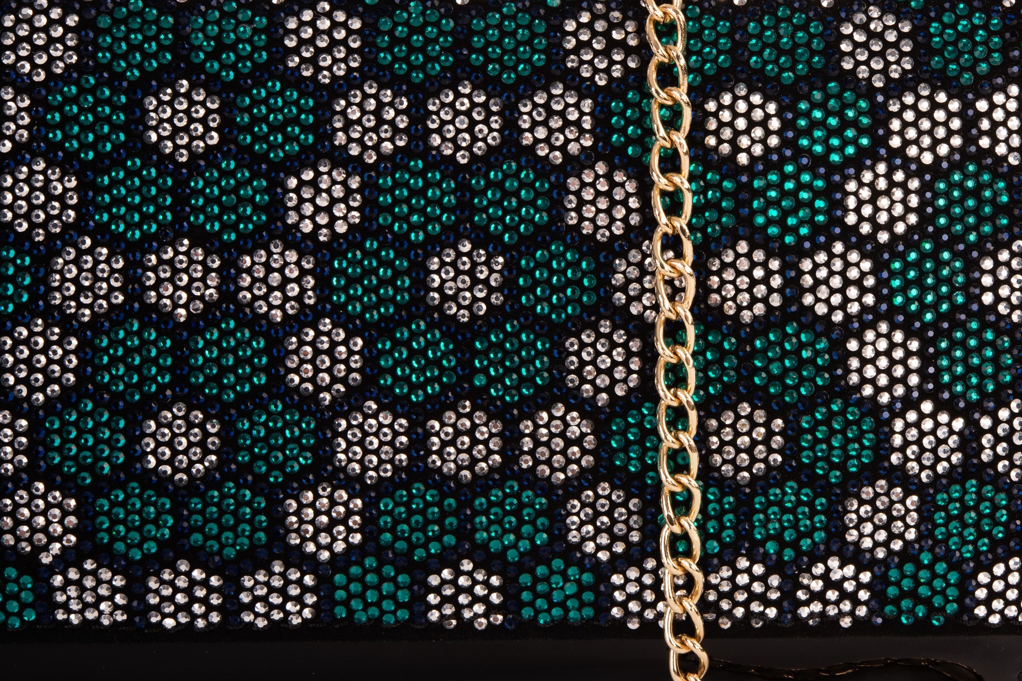 The Doha Black Leather Glitter Clutch - Vinci Leather
