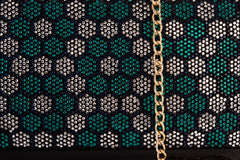 The Doha Black Leather Glitter Clutch - Vinci Leather