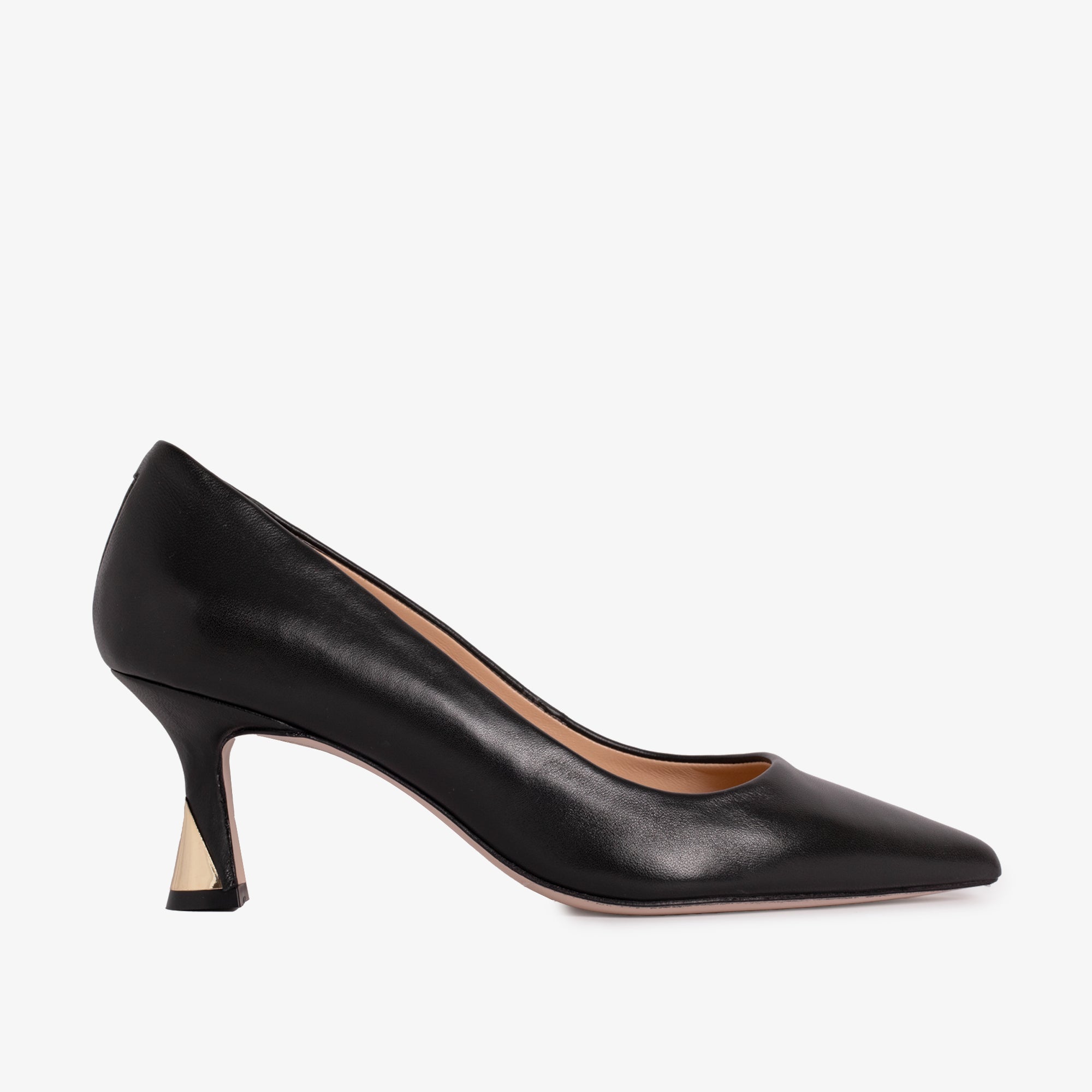 The Brunello Black Leather Pump Shoe - Vinci Leather