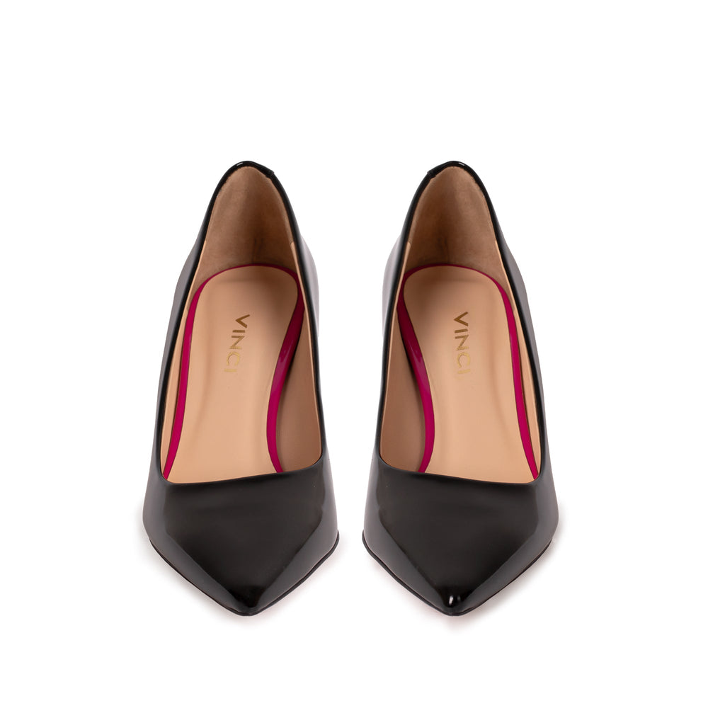 The Brunello Black Leather Pump Shoe - Vinci Leather
