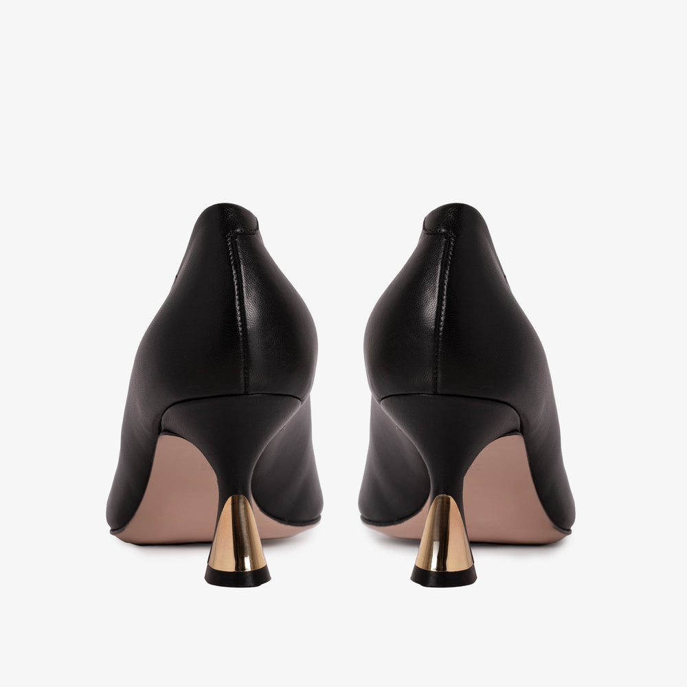 The Brunello Black Leather Pump Shoe - Vinci Leather