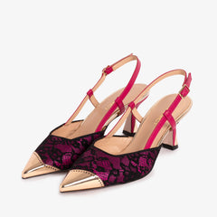 The Bali Fuchsia Leather Slingback Sandal - Vinci Leather