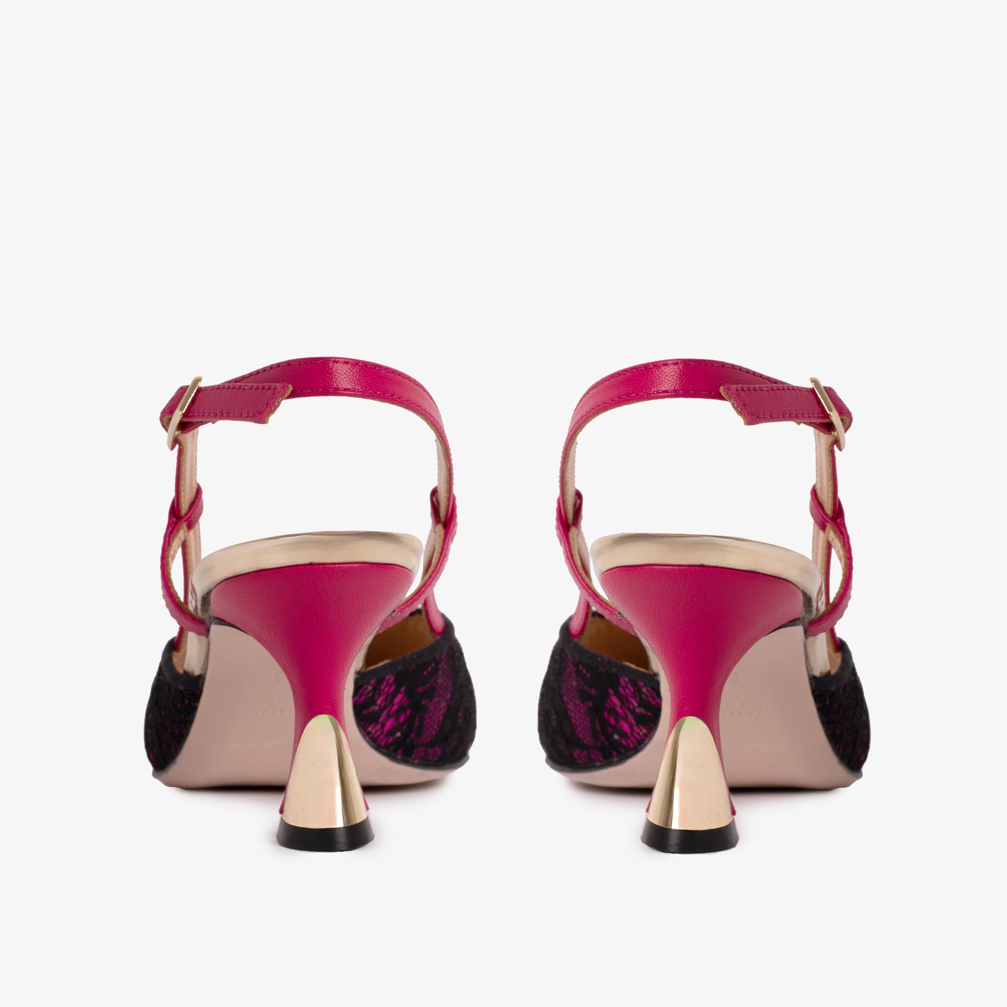 The Bali Fuchsia Leather Slingback Sandal - Vinci Leather