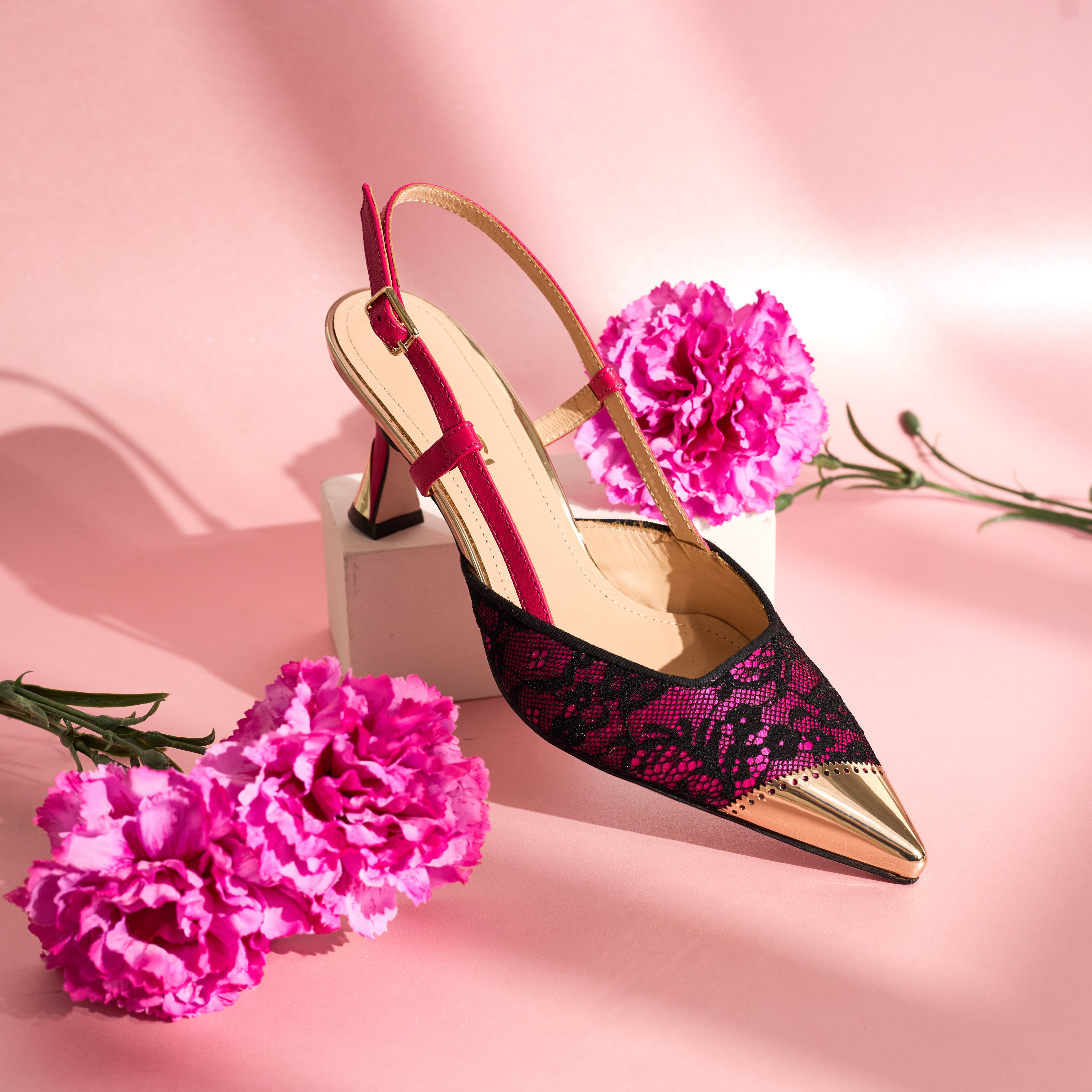 The Bali Fuchsia Leather Slingback Sandal - Vinci Leather