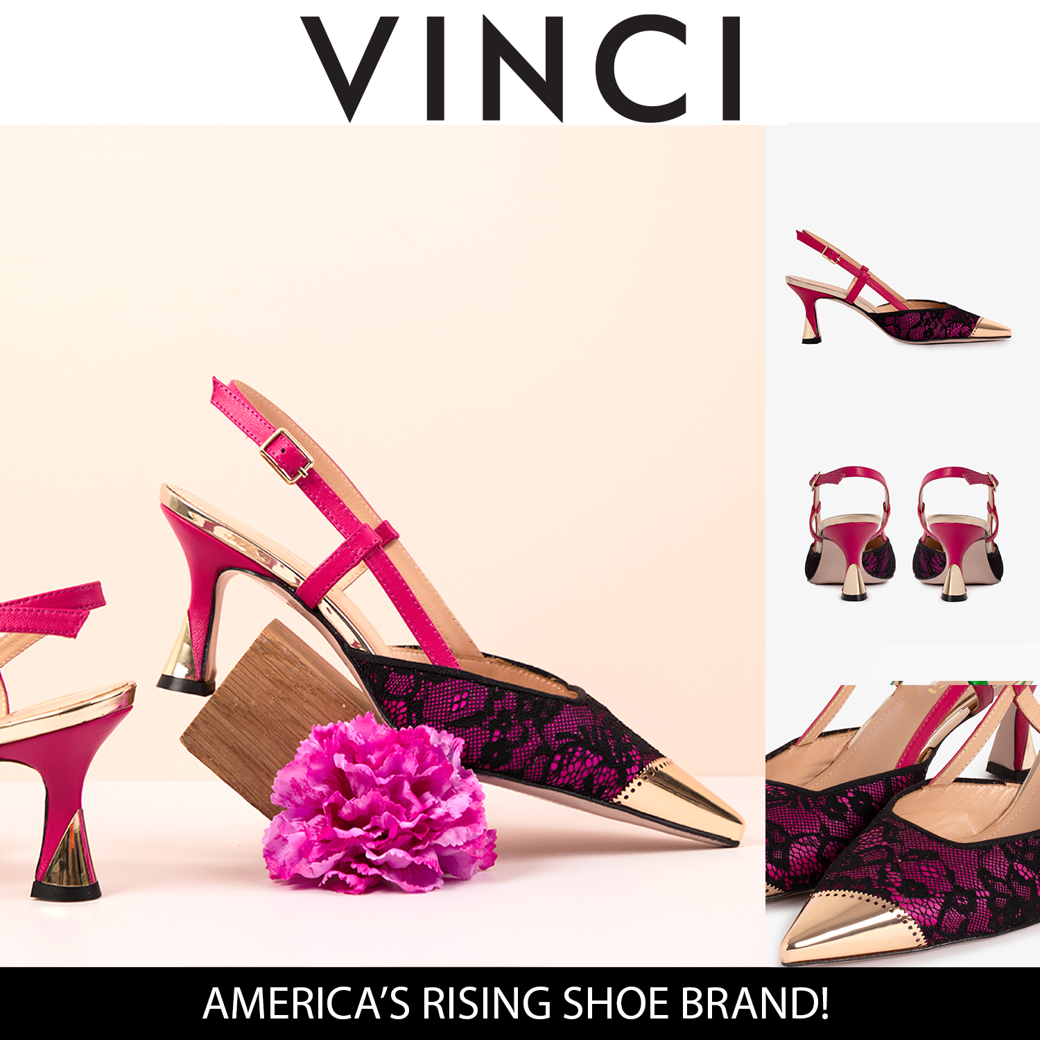 The Bali Fuchsia Leather Slingback Sandal - Vinci Leather