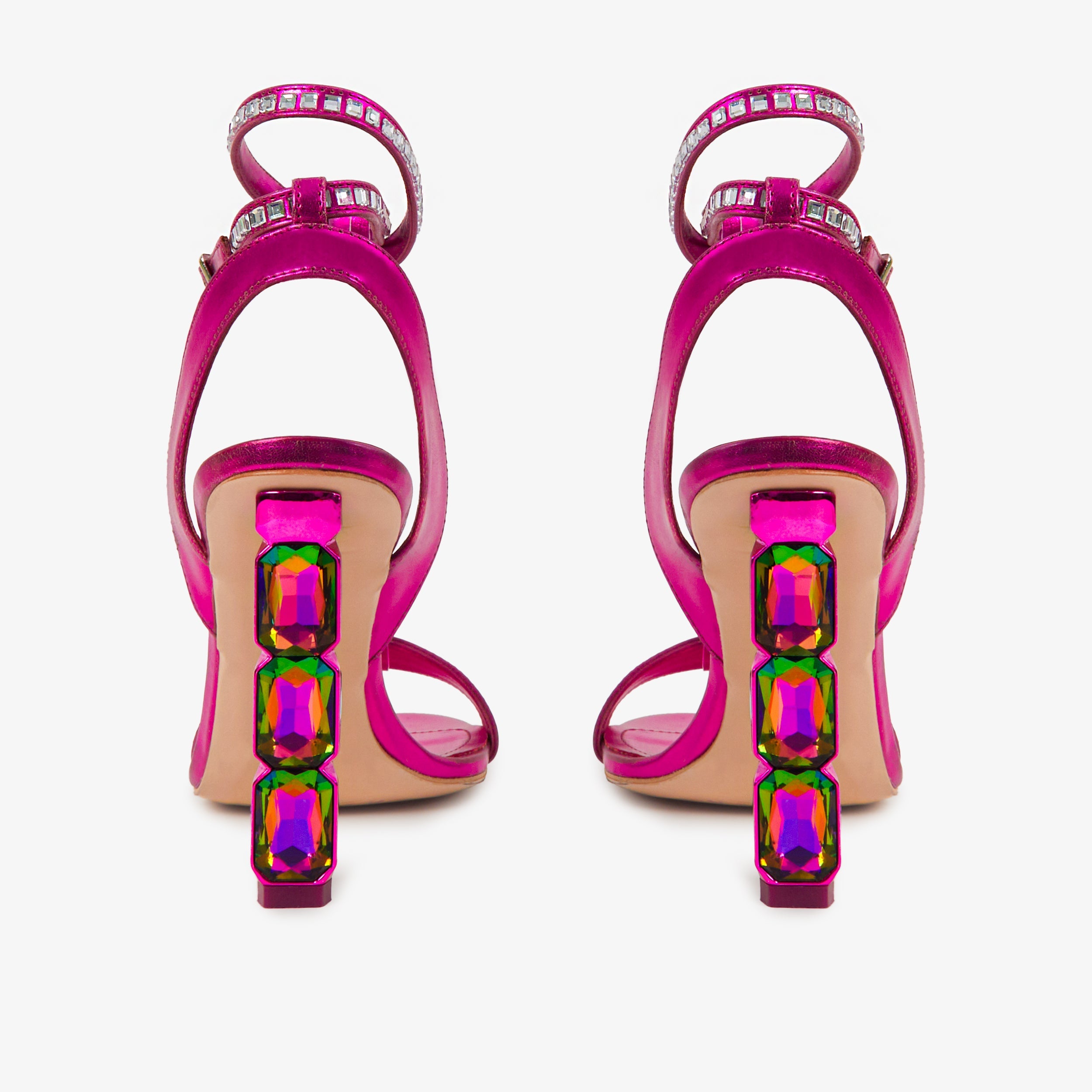 The Torola Fuchsia Stony Heel Leather Sandal Final Sale! - Vinci Leather