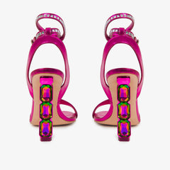 The Torola Fuchsia Stony Heel Leather Sandal Final Sale! - Vinci Leather