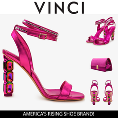 The Torola Fuchsia Stony Heel Leather Sandal Final Sale! - Vinci Leather