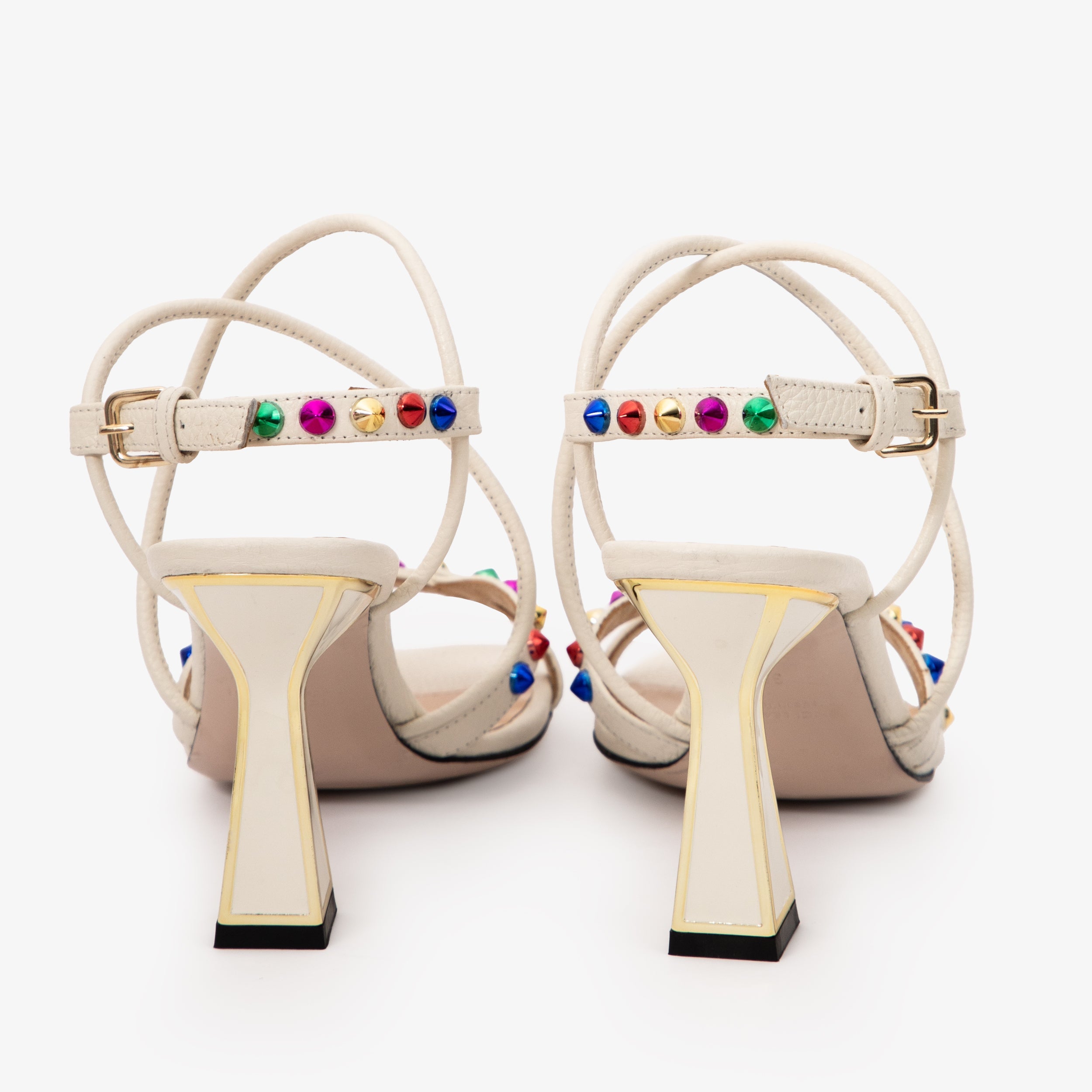 The Aurora Cream Leather Strappy Sandal - Vinci Leather