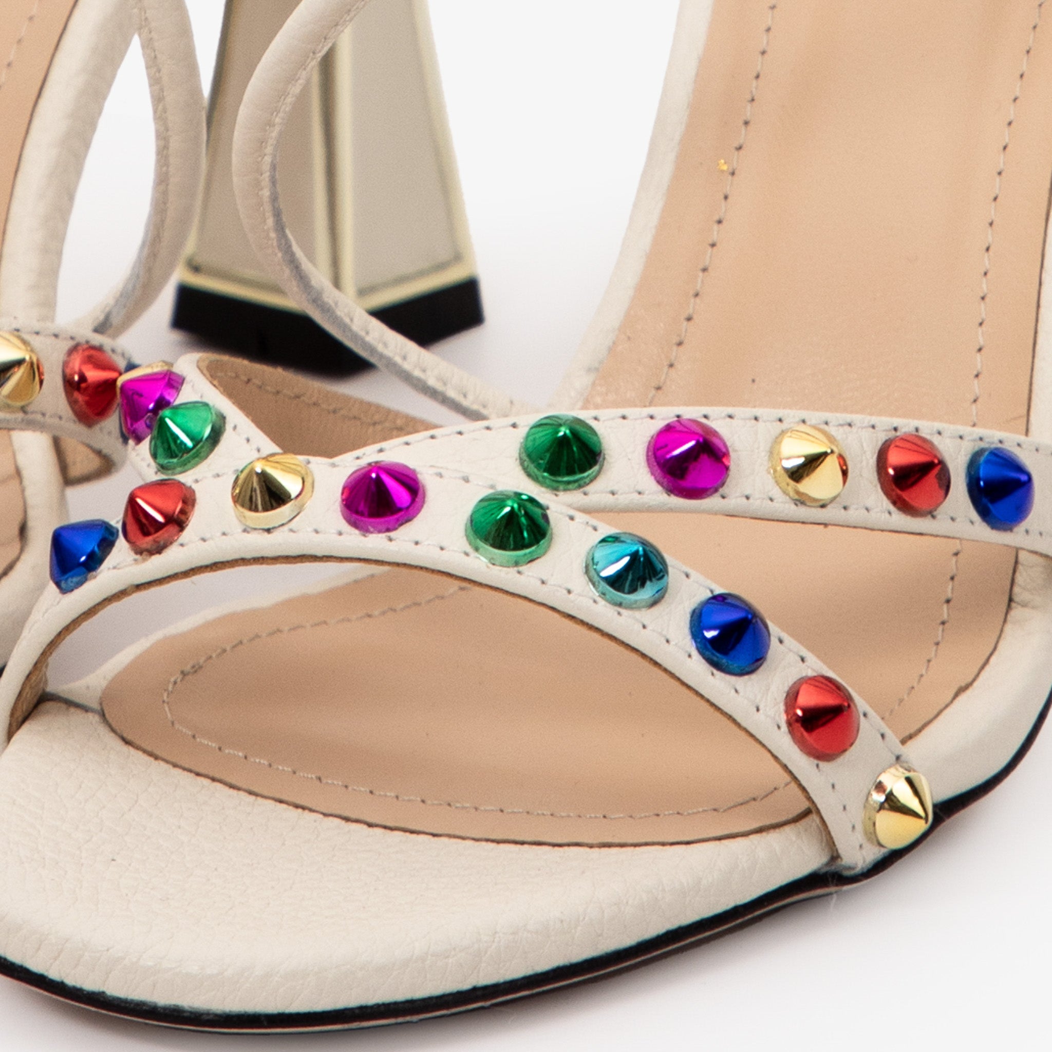 The Aurora Cream Leather Strappy Sandal - Vinci Leather