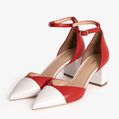 The Noella Red Leather Sandal - Vinci Leather