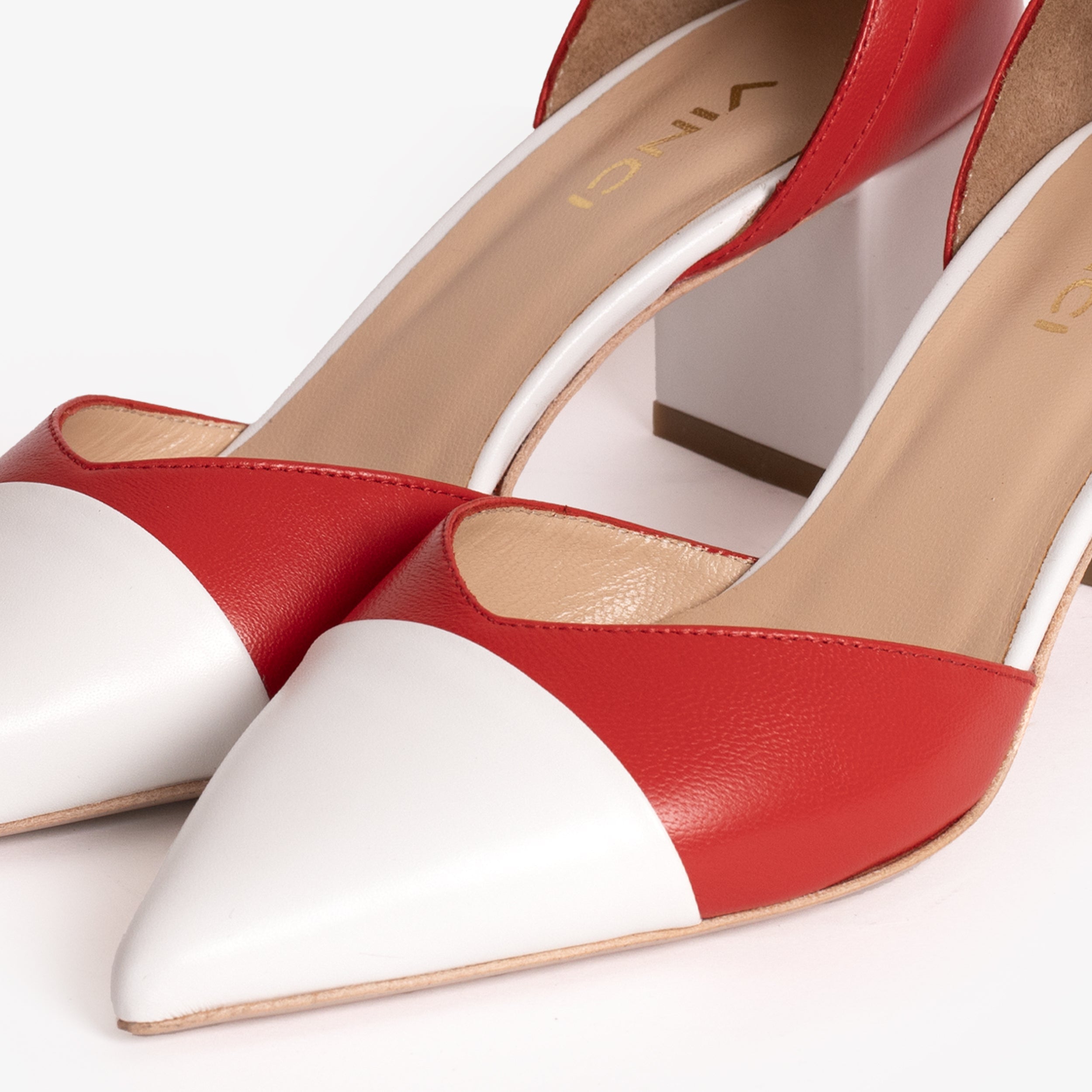 The Noella Red Leather Sandal - Vinci Leather