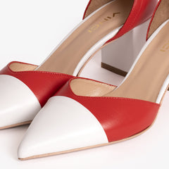 The Noella Red Leather Sandal - Vinci Leather