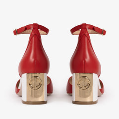 The Noella Red Leather Sandal - Vinci Leather