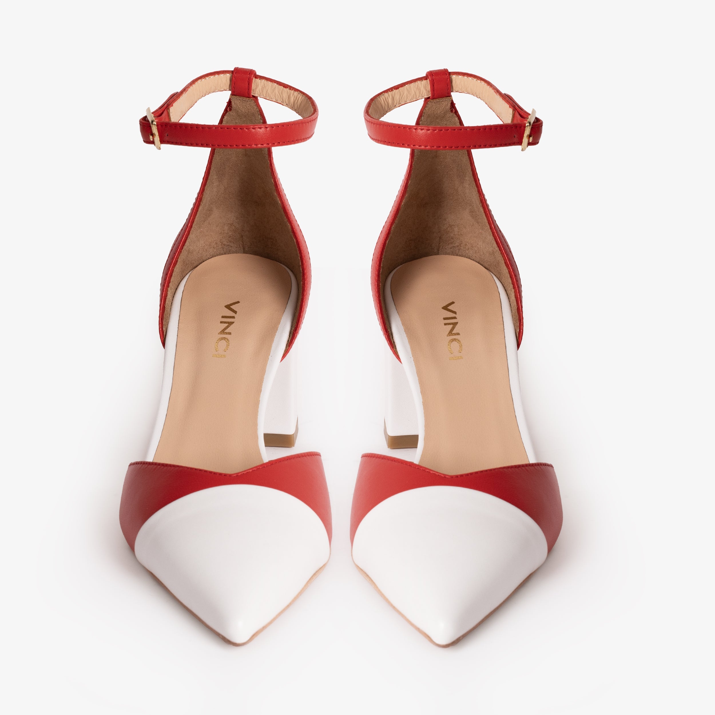 The Noella Red Leather Sandal - Vinci Leather