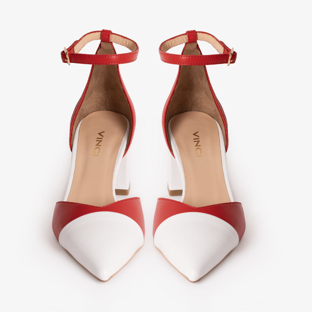 The Noella Red Leather Sandal - Vinci Leather