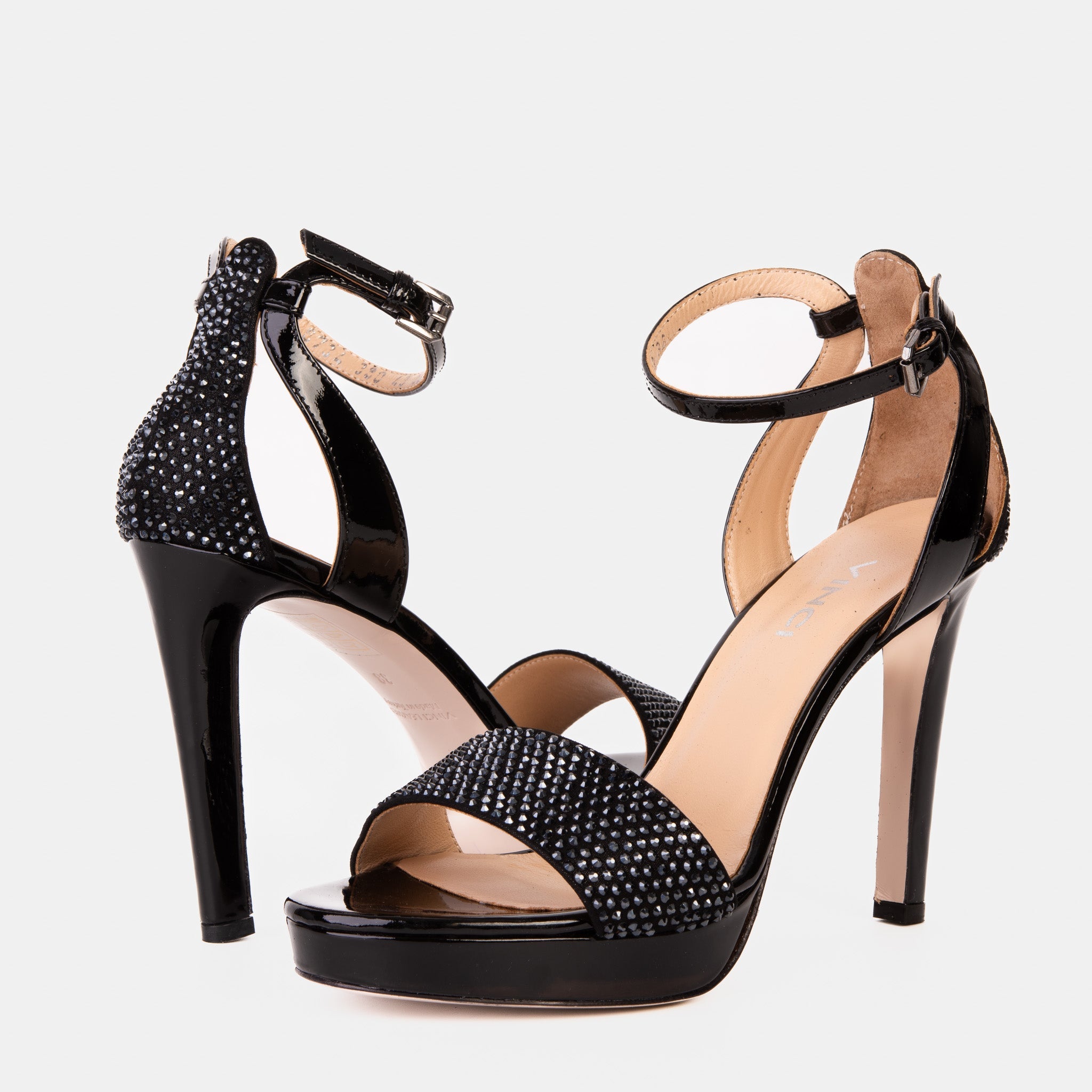 The Mars Platform Heel Black Leather Women's Sandal - Vinci Leather