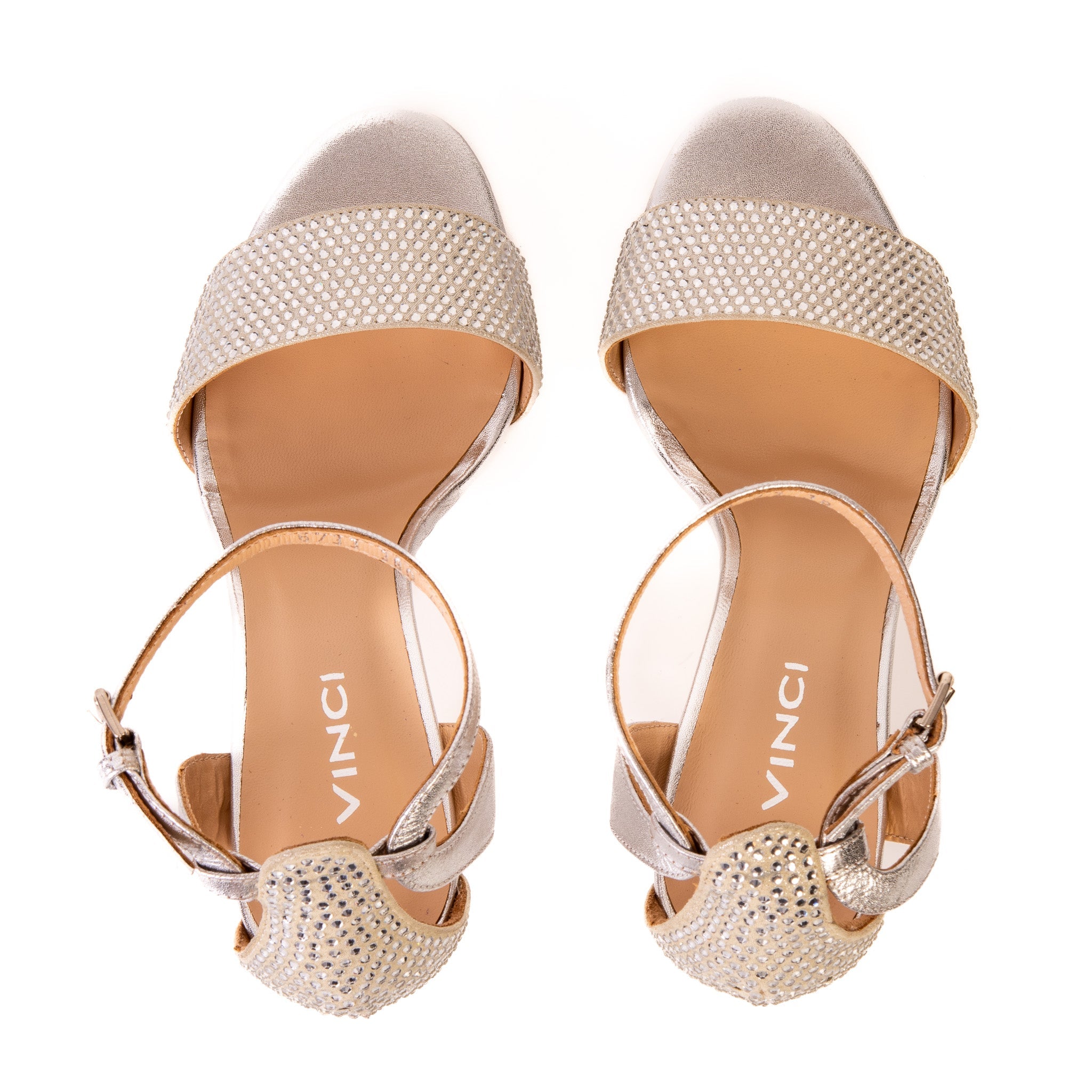 The Mars Platform Heel Silver Leather Women's Sandal - Vinci Leather