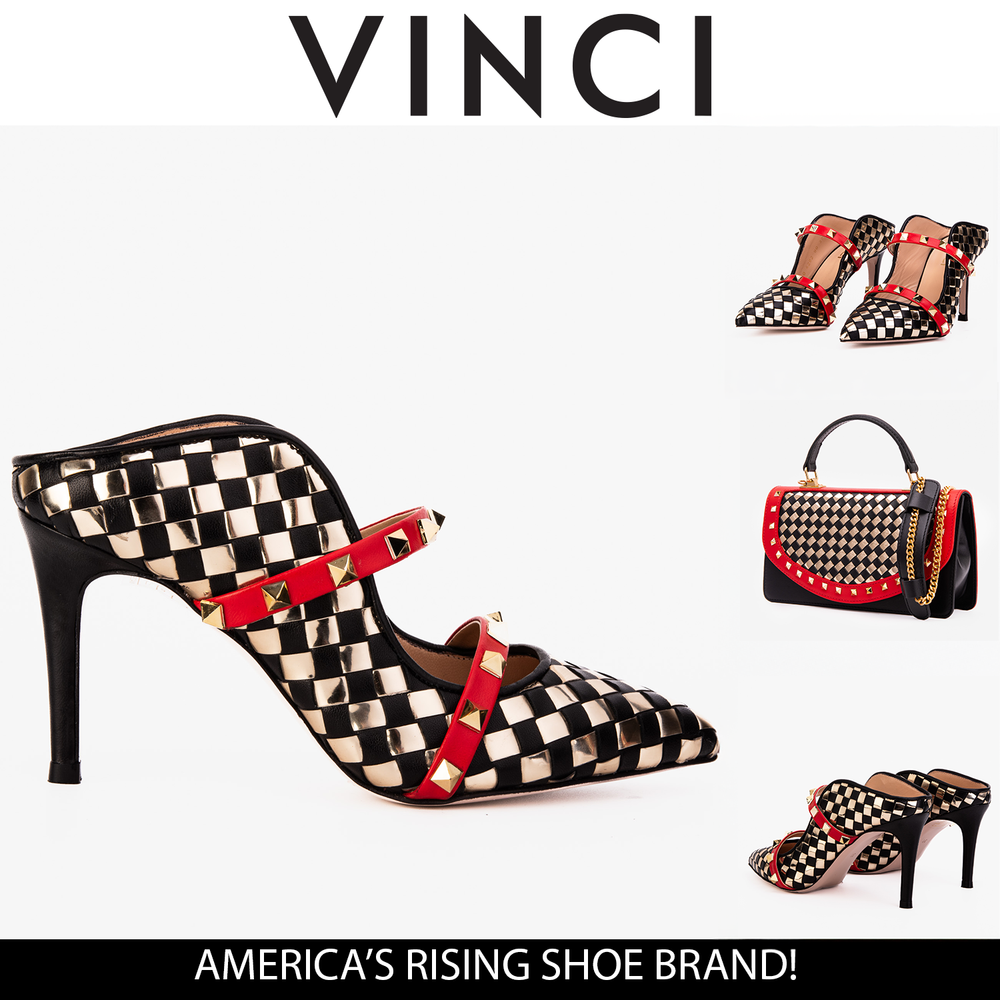 The Dosso Black Handwoven Leather Pointy Toe Sandal - Vinci Leather