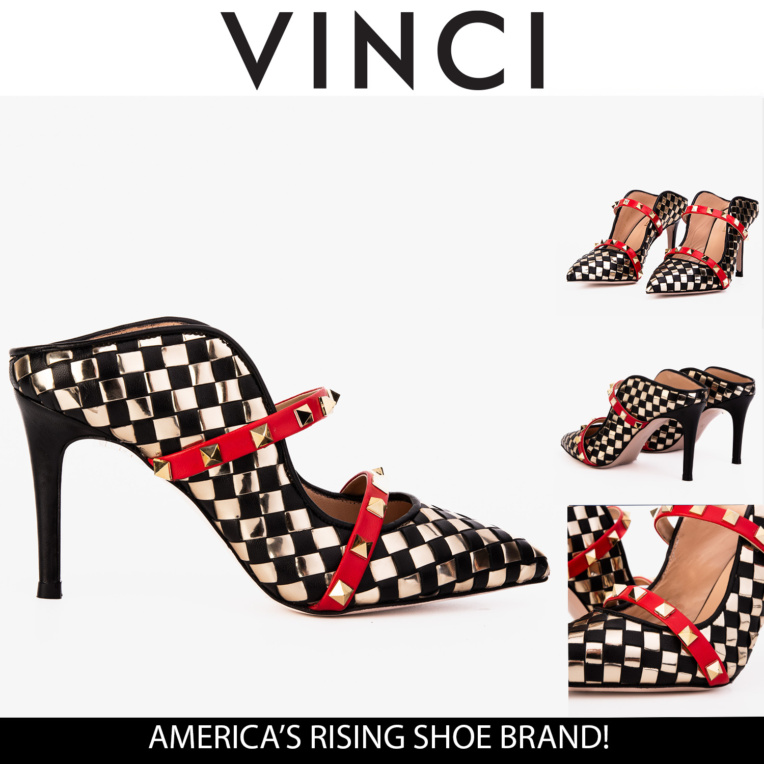 The Dosso Black Handwoven Leather Pointy Toe Sandal - Vinci Leather
