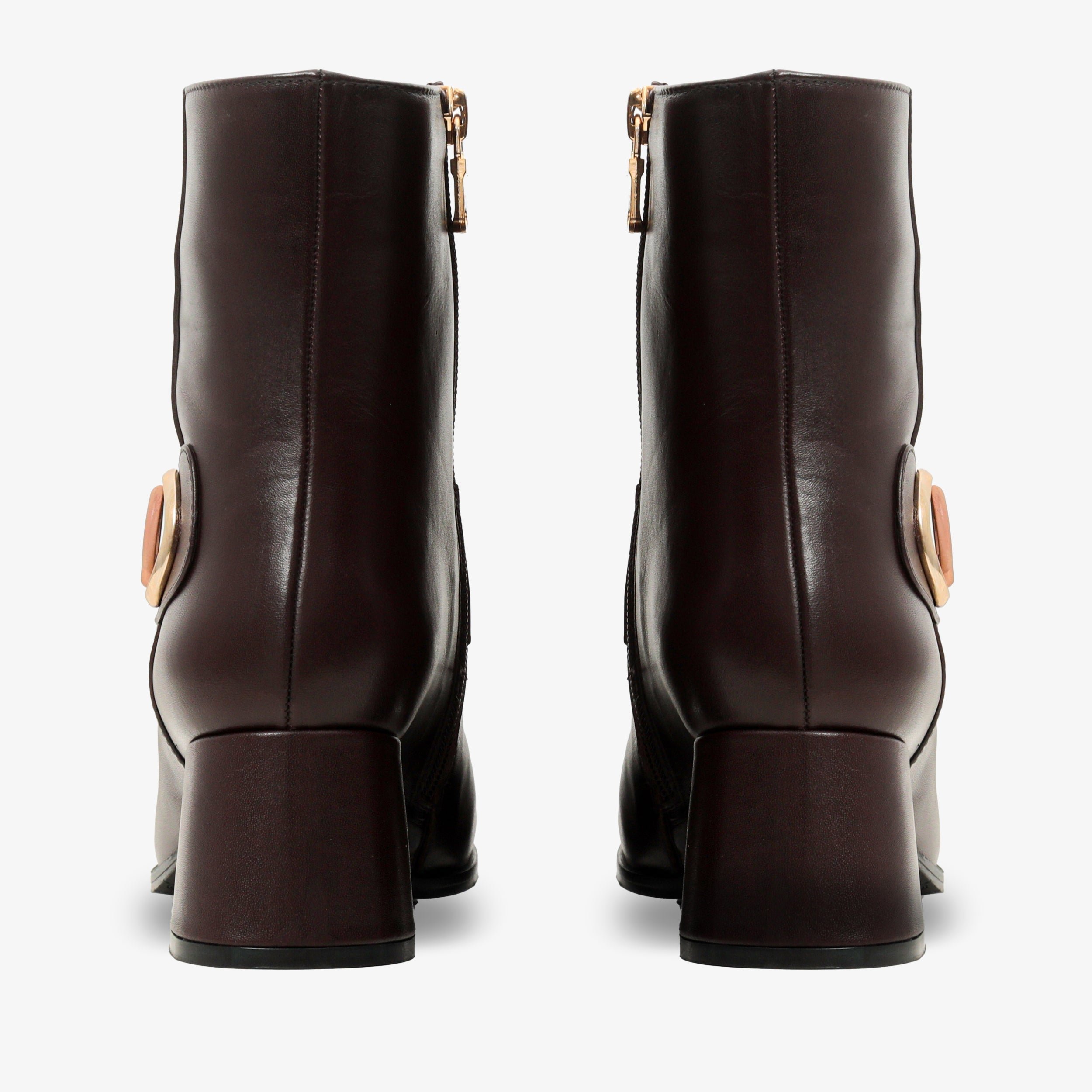 The Windsor Brown Leather Block Heel Boot - Vinci Leather