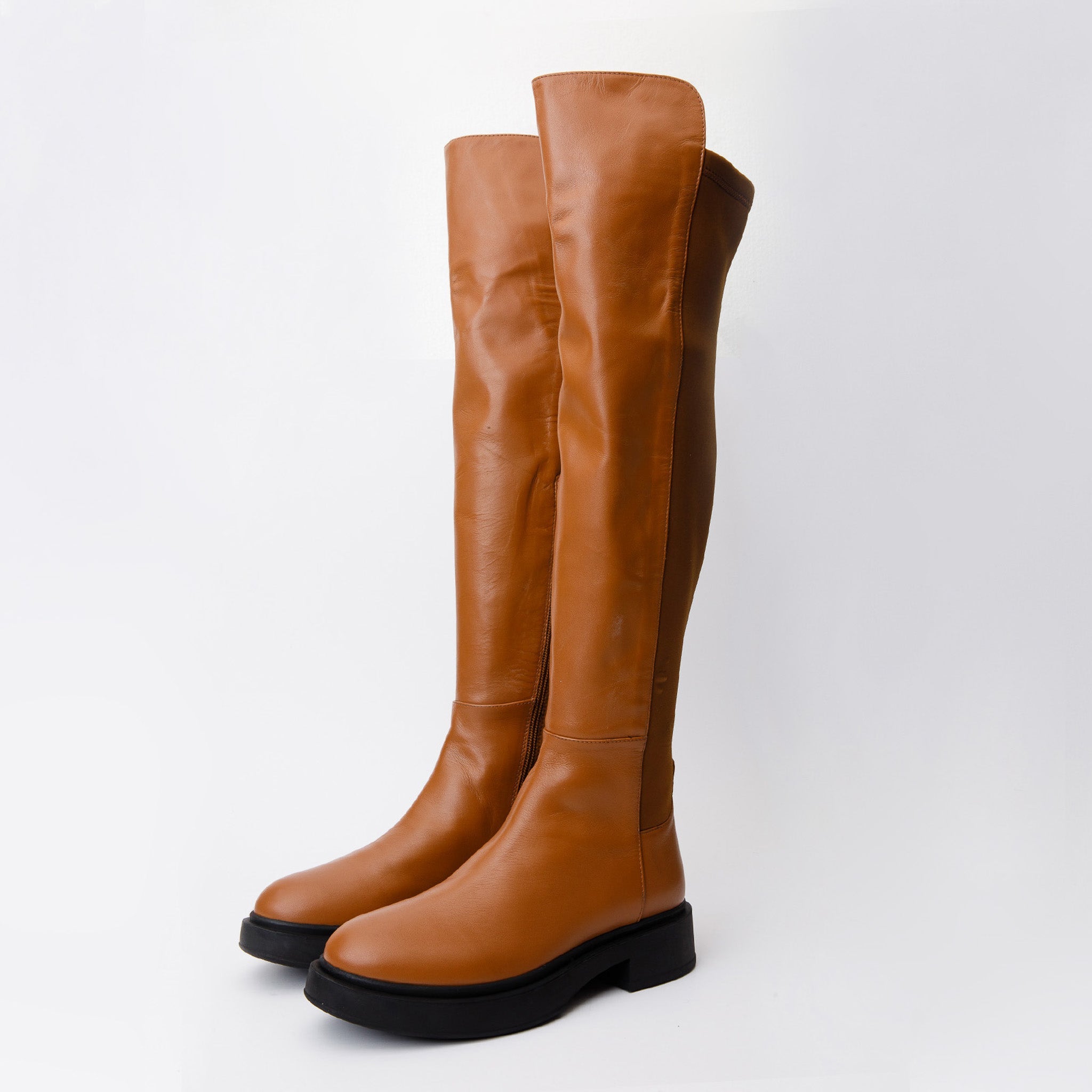 The  Harmony Belle Tan Leather Knee High Boot - Vinci Leather
