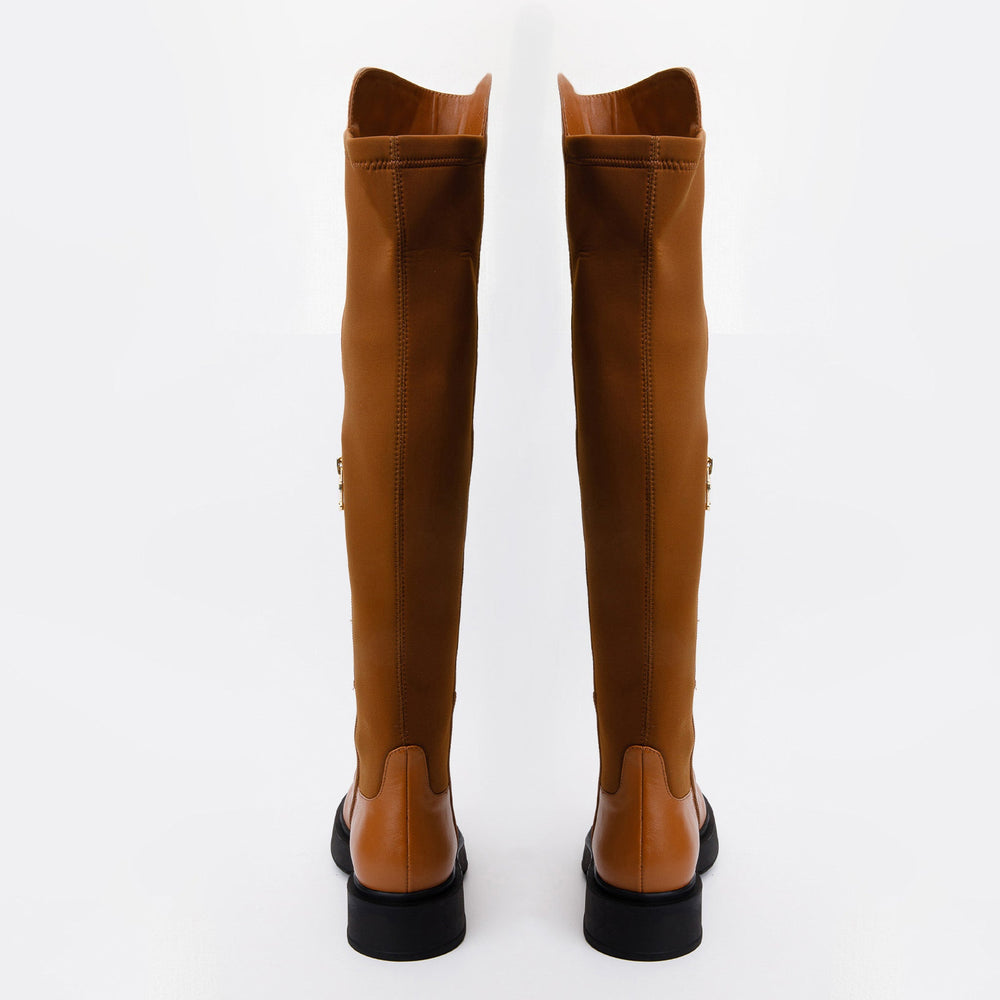 The  Harmony Belle Tan Leather Knee High Boot - Vinci Leather