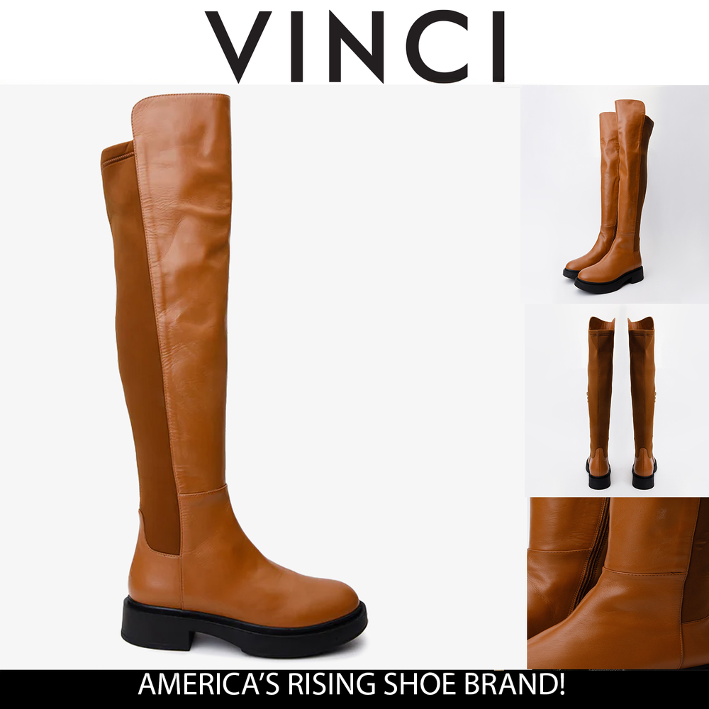 The  Harmony Belle Tan Leather Knee High Boot - Vinci Leather