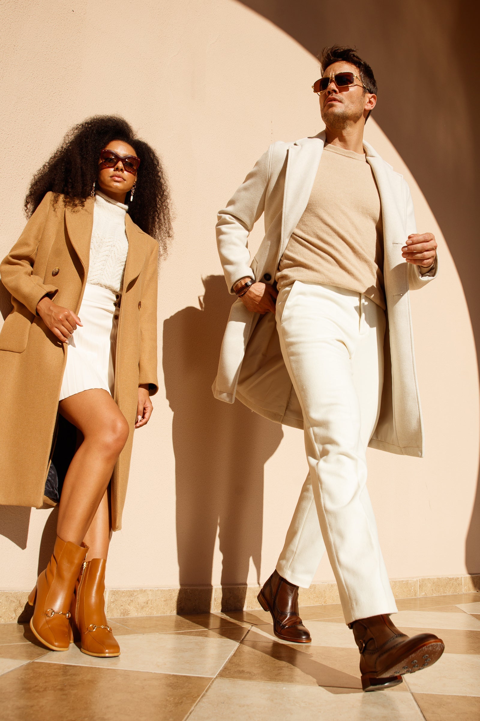 The Bukres Tan Leather Block Heel Mid Calf Boot - Vinci Leather