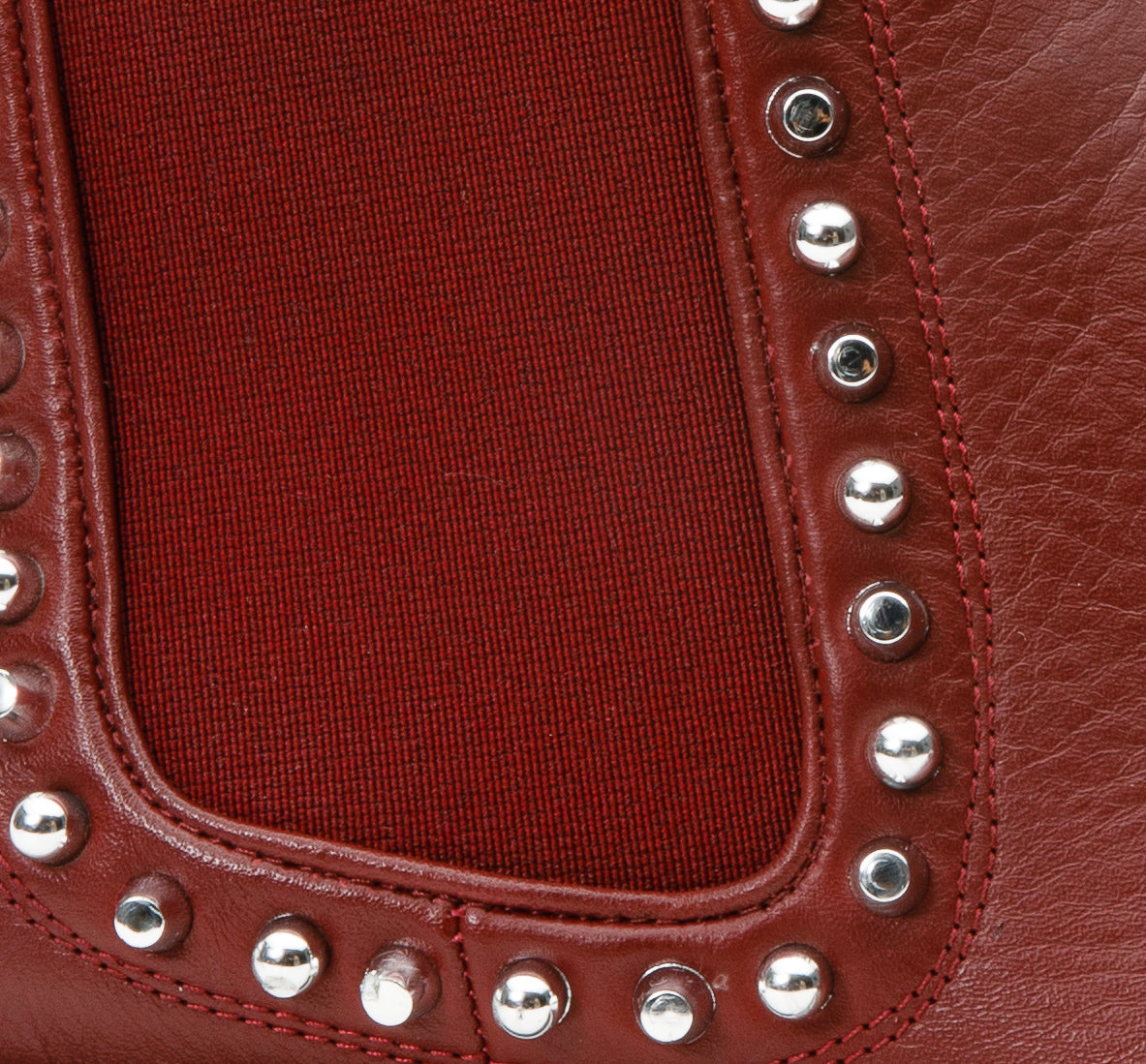 The Vuvulane Burgundy Spike Leather Ankle  Boot - Vinci Leather