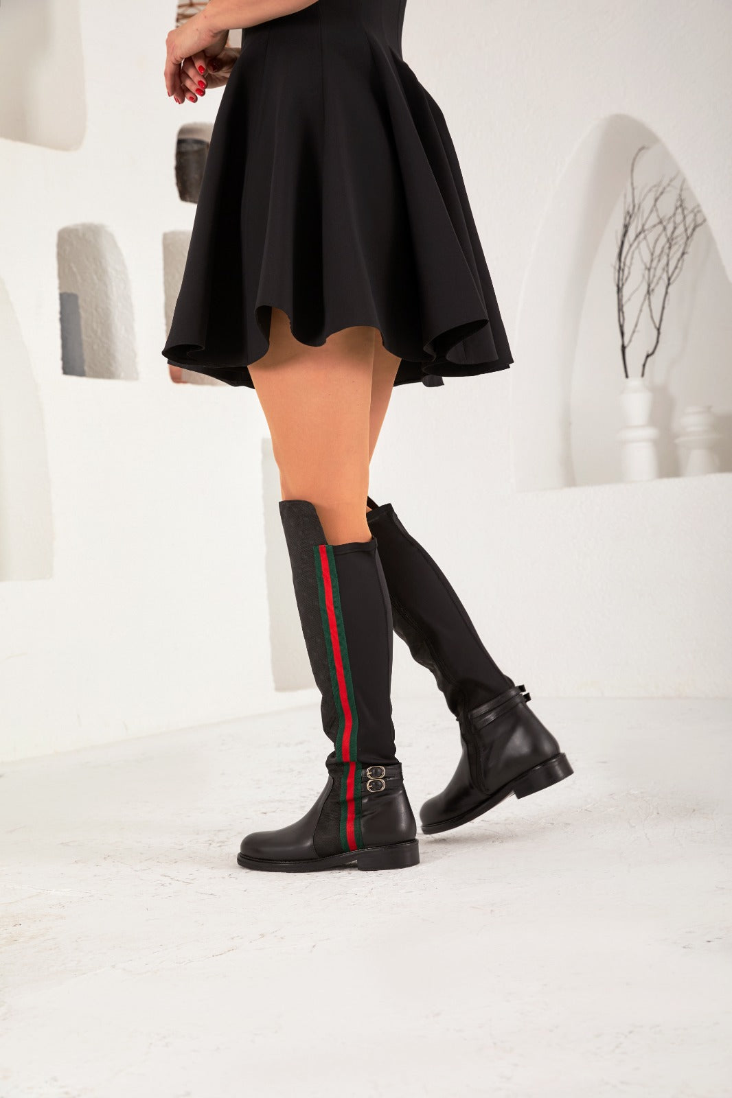 The Gallant Black Leather Knee-High Boot - Vinci Leather