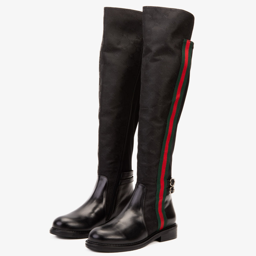 The Gallant Black Leather Knee-High Boot - Vinci Leather
