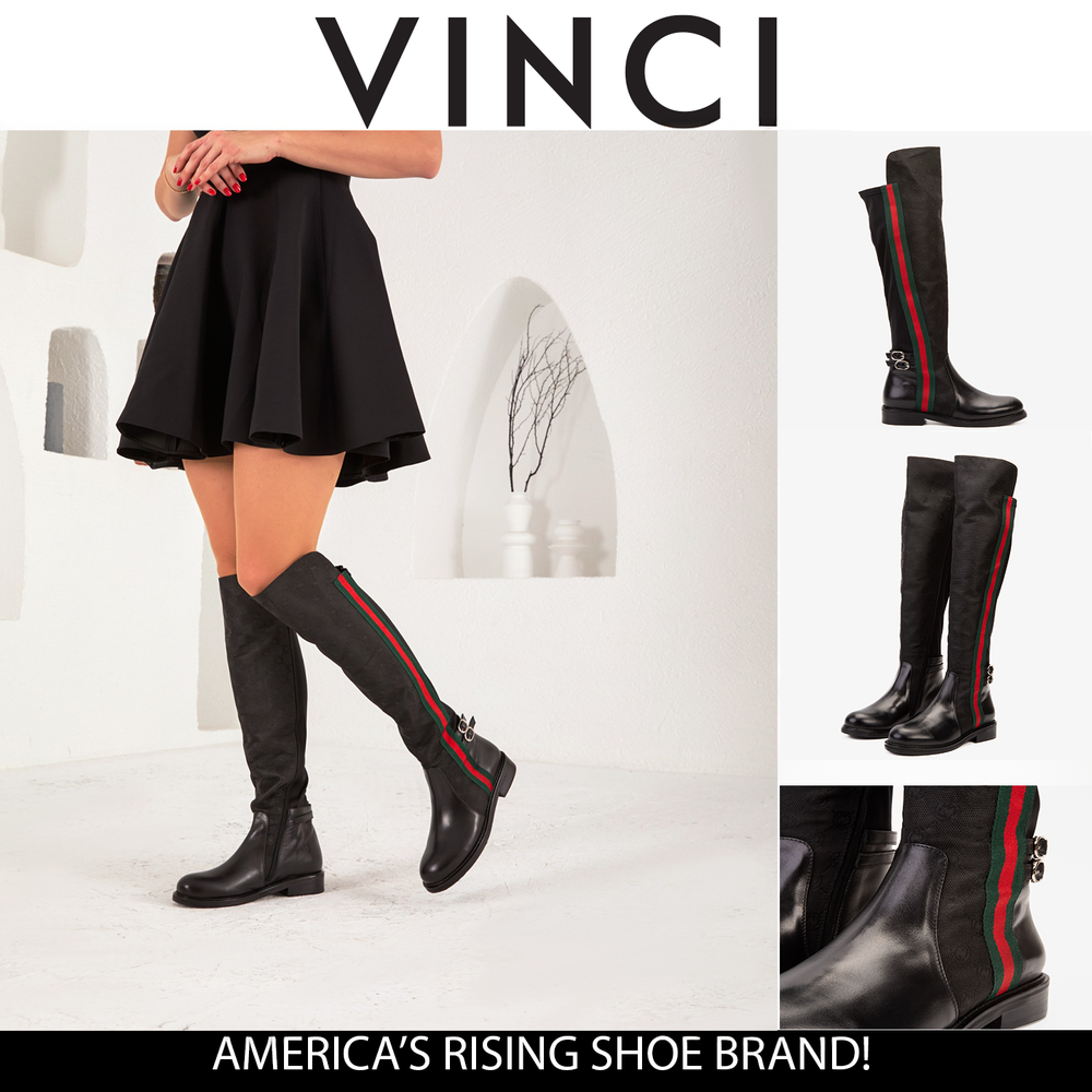 The Gallant Black Leather Knee-High Boot - Vinci Leather
