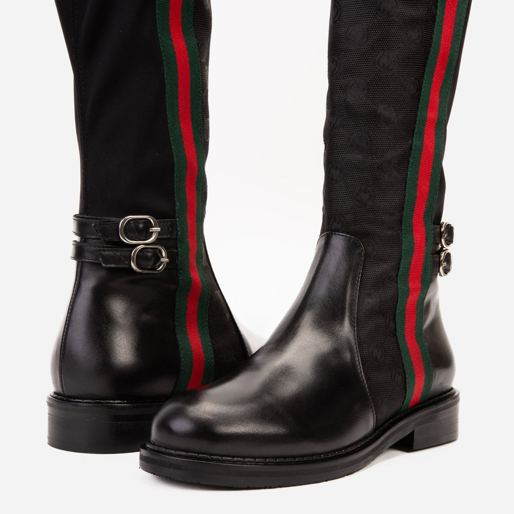 The Gallant Black Leather Knee-High Boot - Vinci Leather