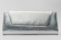 The Ege Silver Leather Clutch - Vinci Leather