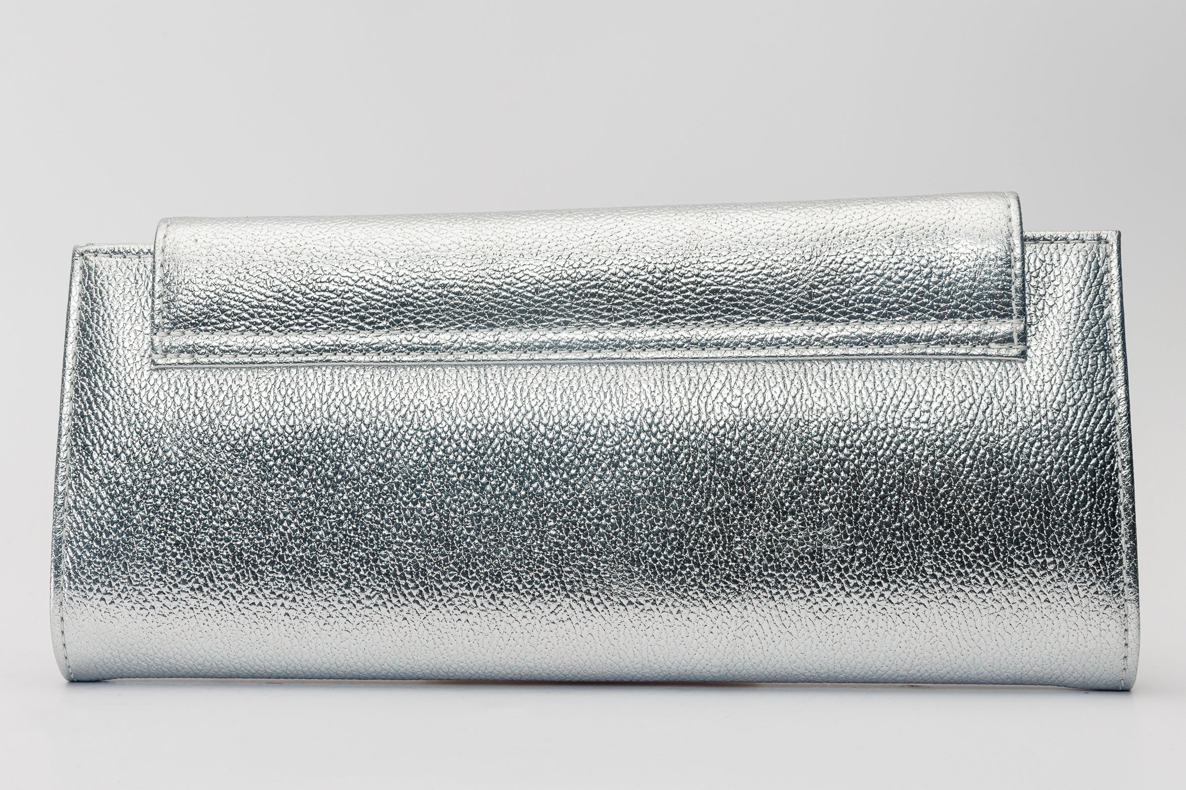 The Ege Silver Leather Clutch - Vinci Leather