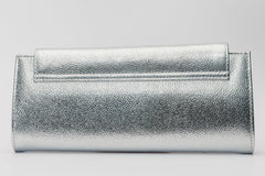 The Ege Silver Leather Clutch - Vinci Leather