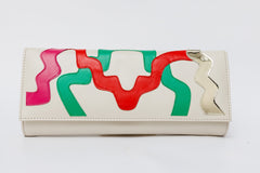 The Tario Cream Leather Clutch - Vinci Leather