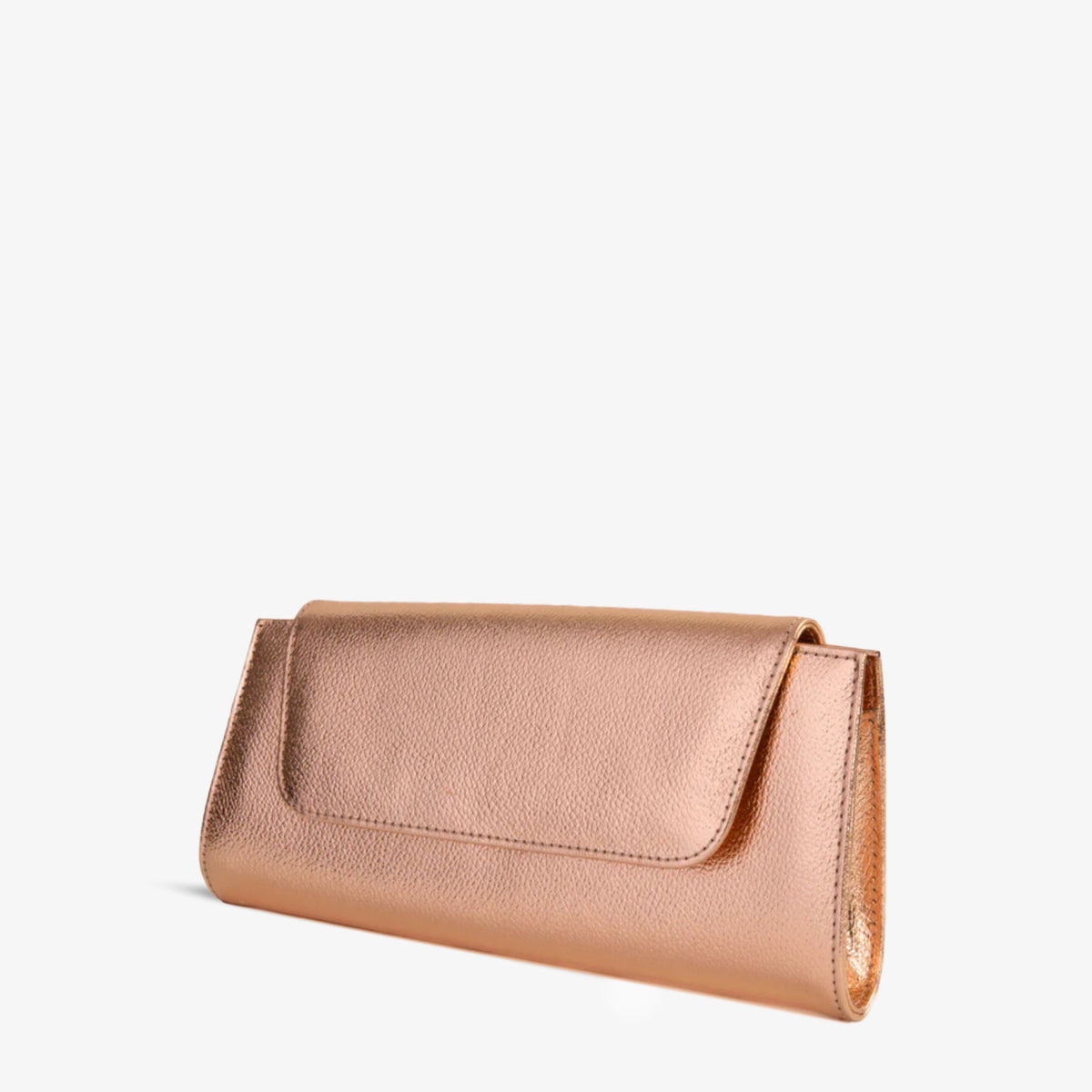 The Ege Rose Gold Leather Clutch - Vinci Leather