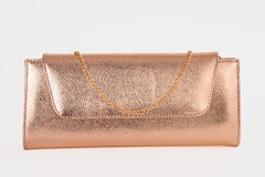 The Ege Rose Gold Leather Clutch - Vinci Leather