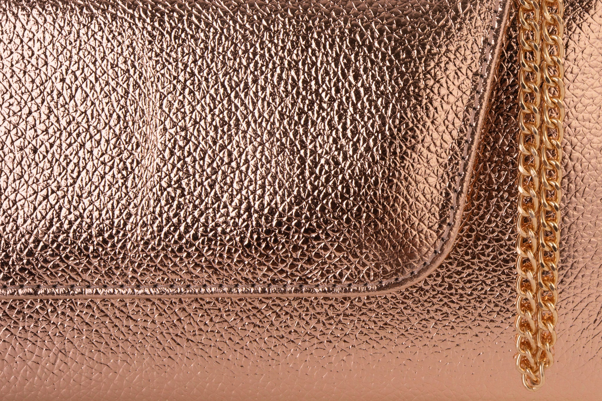 The Ege Rose Gold Leather Clutch - Vinci Leather