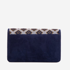 The Nampula Navy Blue Glitter Leather Handbag - Vinci Leather