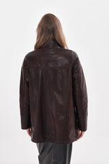 The Liora Brown Leather Jacket - Vinci Leather