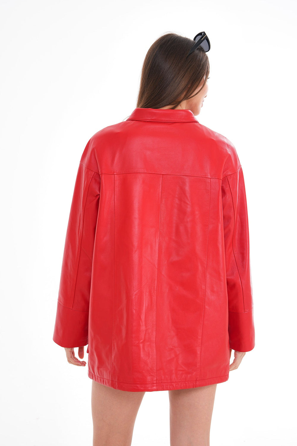 The Lioara Red Leather Jacket - Vinci Leather
